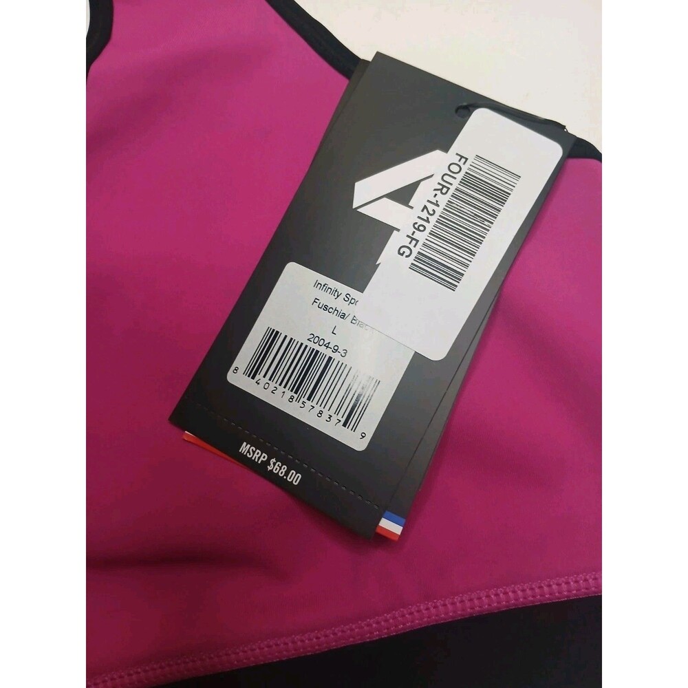 4 FOURLAPS Womens Sports Bra Sz L Lot Of 3 Fuchsia Coral Aqua NWT $184 - Picture 5 of 16